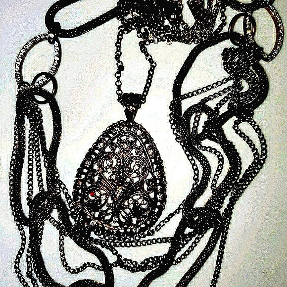🤎Beautiful Brown Chain Necklace with Rhinestone🤎
